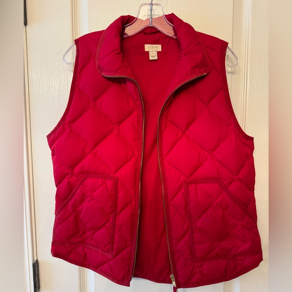 J. Crew Red Puffer Vest
